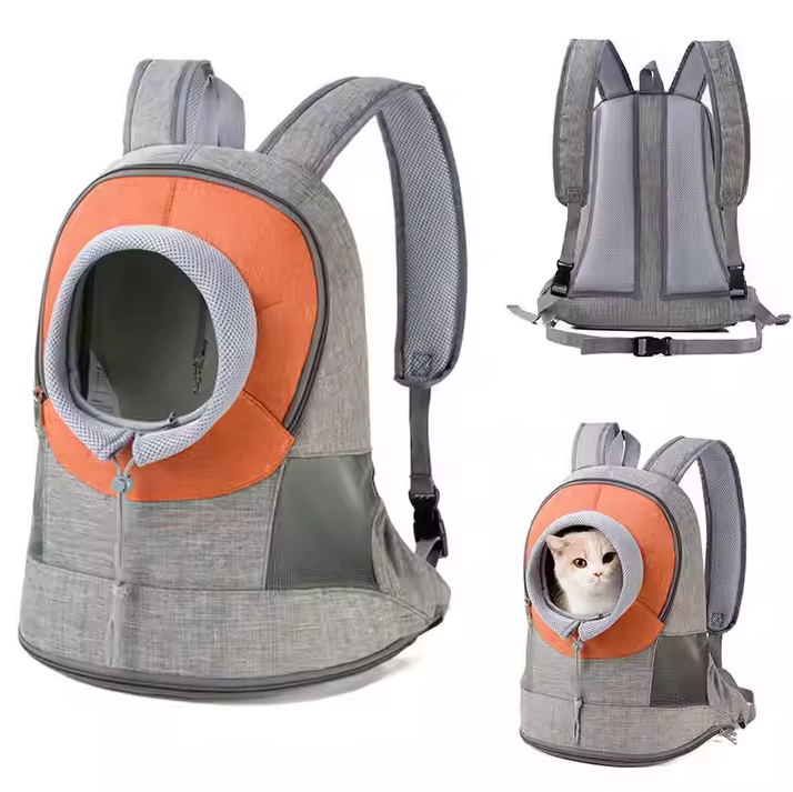 Outdoor pet gear: dog carrier backpack with viewing window for small pets on car adventures