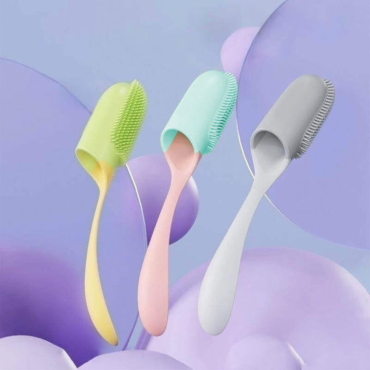 Dog & cat finger toothbrush for easy pet teeth cleaning & dental hygiene, soft silicone brush