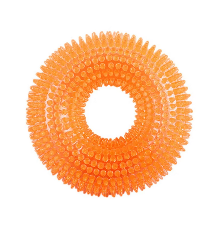 Textured dog chew ring, effectively removing plaque and massaging gums for better dog health