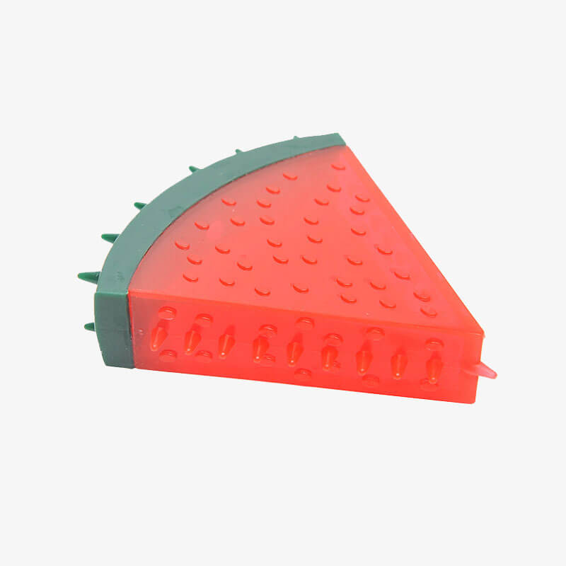 Durable TPR water-filled fruit dog toy, designed to withstand intense puppy teething and play.