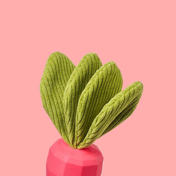 Dog dental chew squeaky carrot toy, specifically designed for interactive play and teeth cleaning.