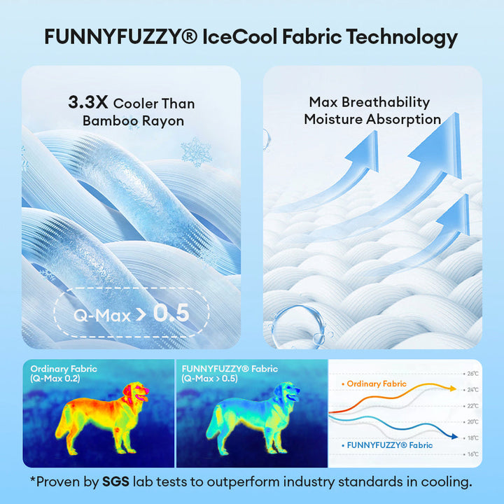 Pet cooling mat in a vibrant blue, offering refreshing comfort for dogs during warm weather.