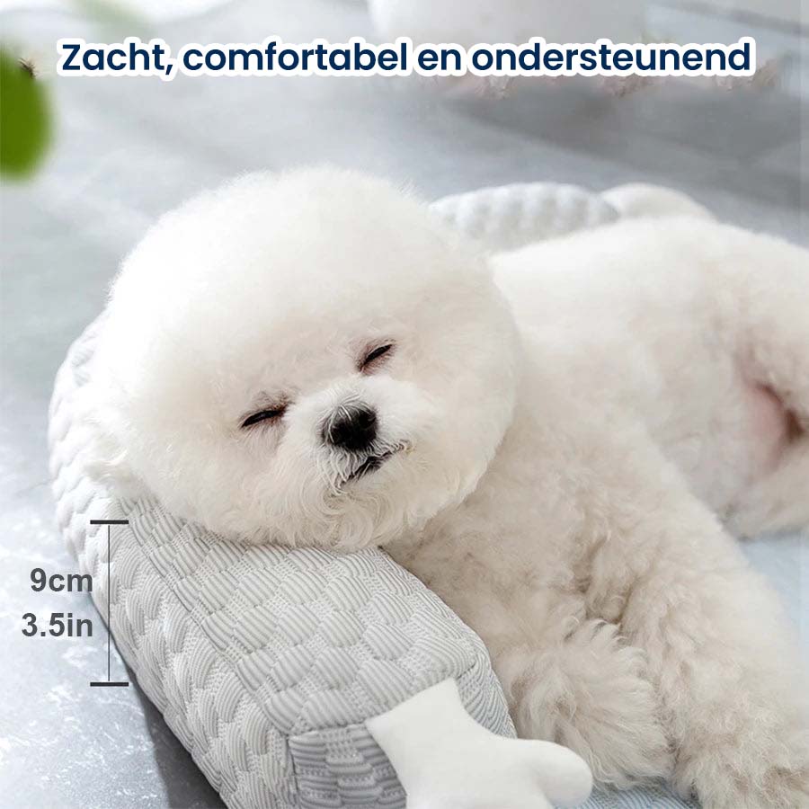 Luxurious silk dog cooling mat featuring a comfortable plush cushion for pets.