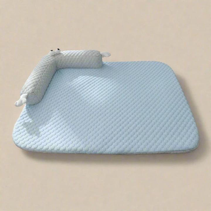 Summer pet cooling mat. Durable silk surface and plush cushion for optimal comfort.