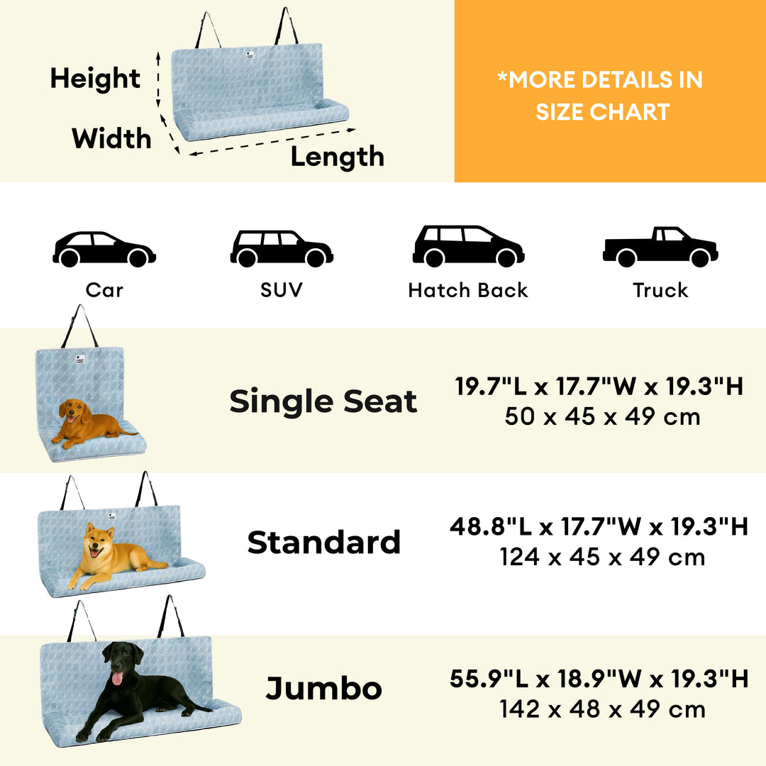 Detail of the non-slip bottom of the Dog Cooling Travel Bolster Car Seat Bed for enhanced car safety.