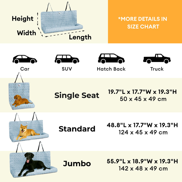 Detail of the non-slip bottom of the Dog Cooling Travel Bolster Car Seat Bed for enhanced car safety.
