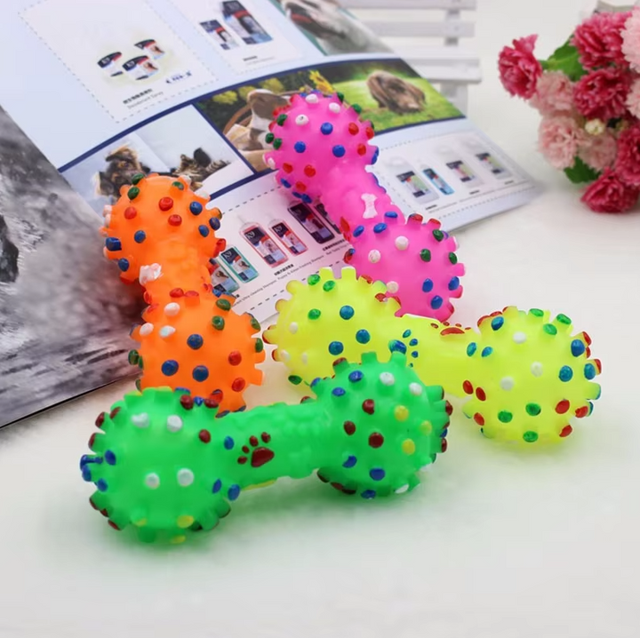 Pet supplies: durable rubber dental chew dumbbell for dog teeth cleaning fun.