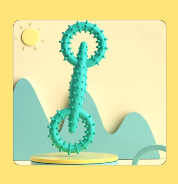 Dog accessory: dental chew ring toy, aids in fresh breath & dog teeth cleaning.
