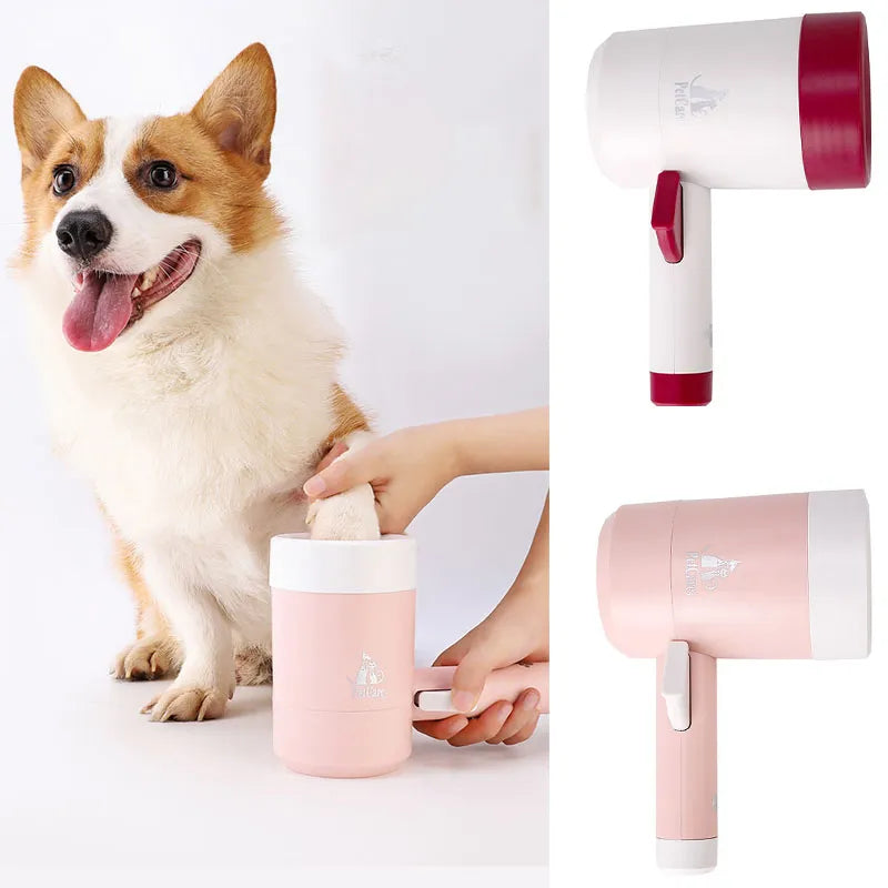 Dog Electric Paw Cleaner with Drying Function for easy pet grooming and clean paws