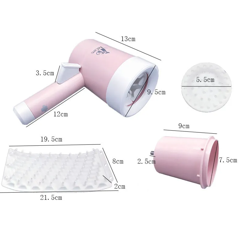 Portable electric paw cleaner for dogs featuring a quick-drying system for convenience