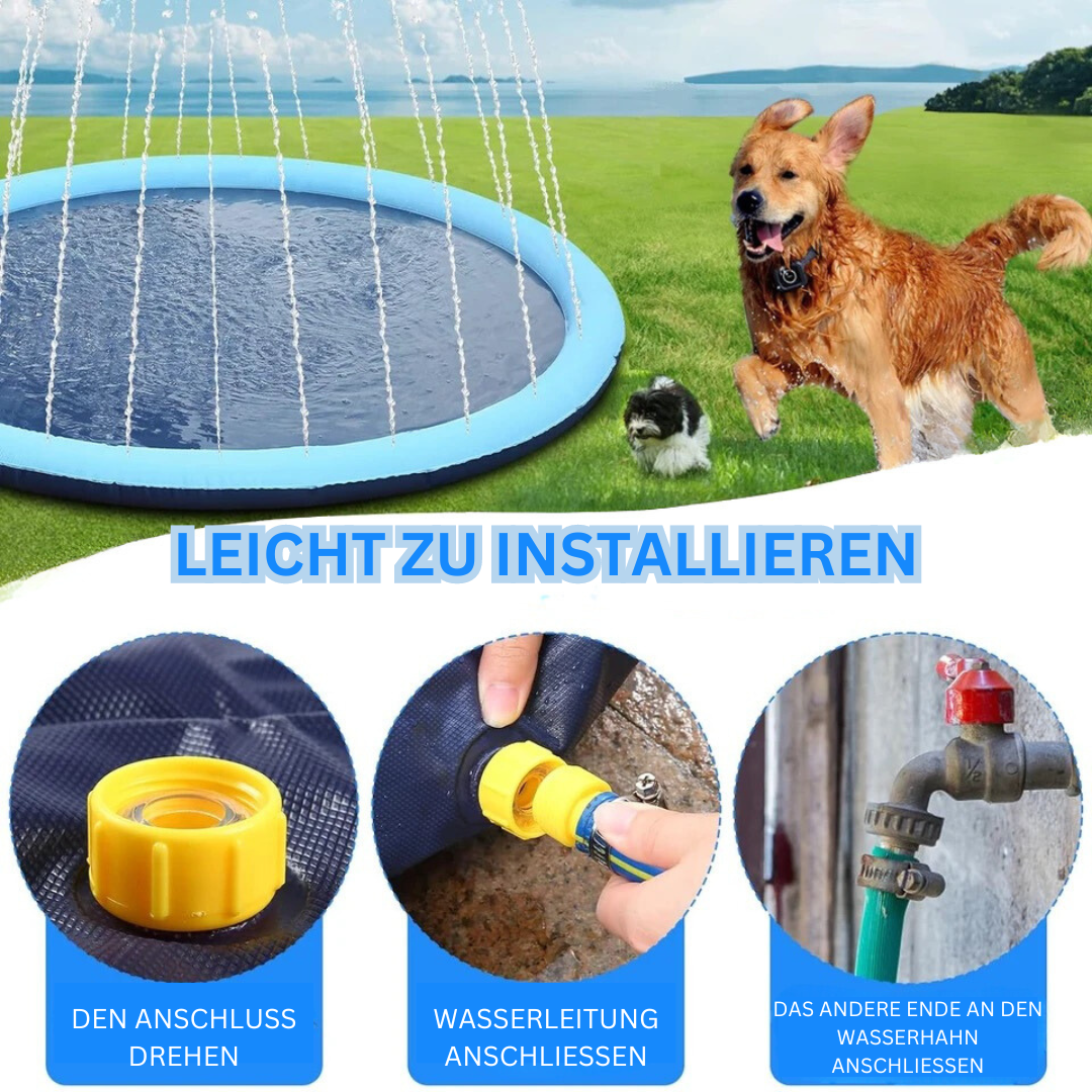 Outdoor pet water fountain, a fun summer toy for dogs to stay cool and hydrated