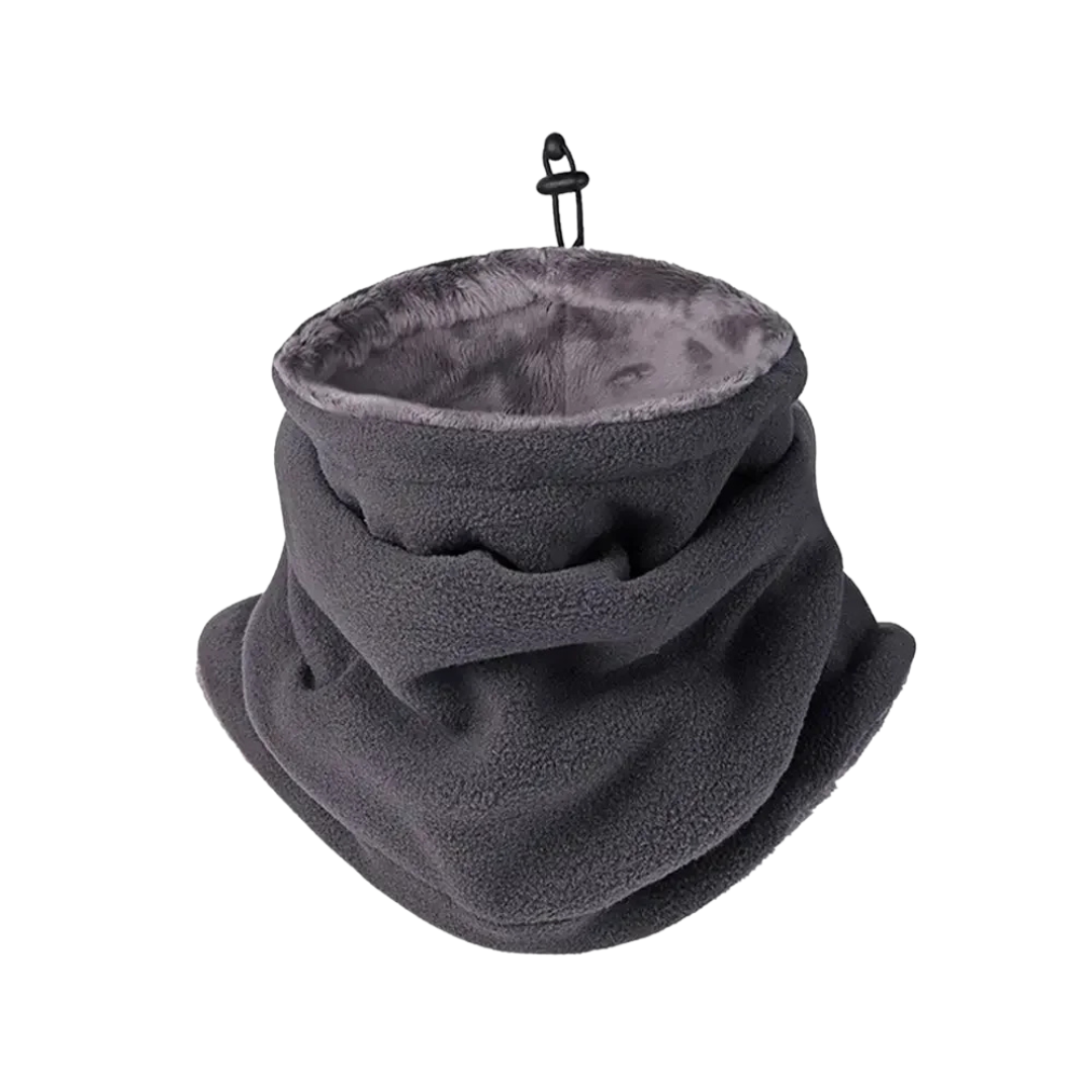 Adjustable pet neck warmer balaclava for a dog, essential winter hiking gear