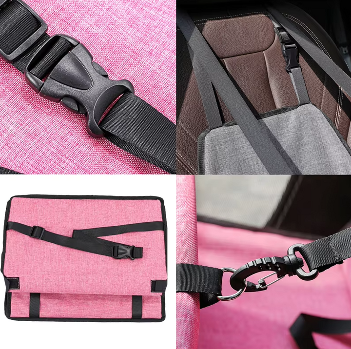 Dog car seat with safety belt, comfortable and waterproof, ideal pet travel gear