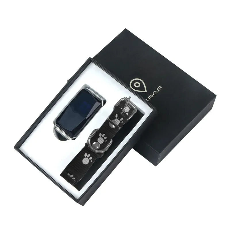 Dog GPS tracker kit including a lightweight device, comfortable collar, and USB charging cable