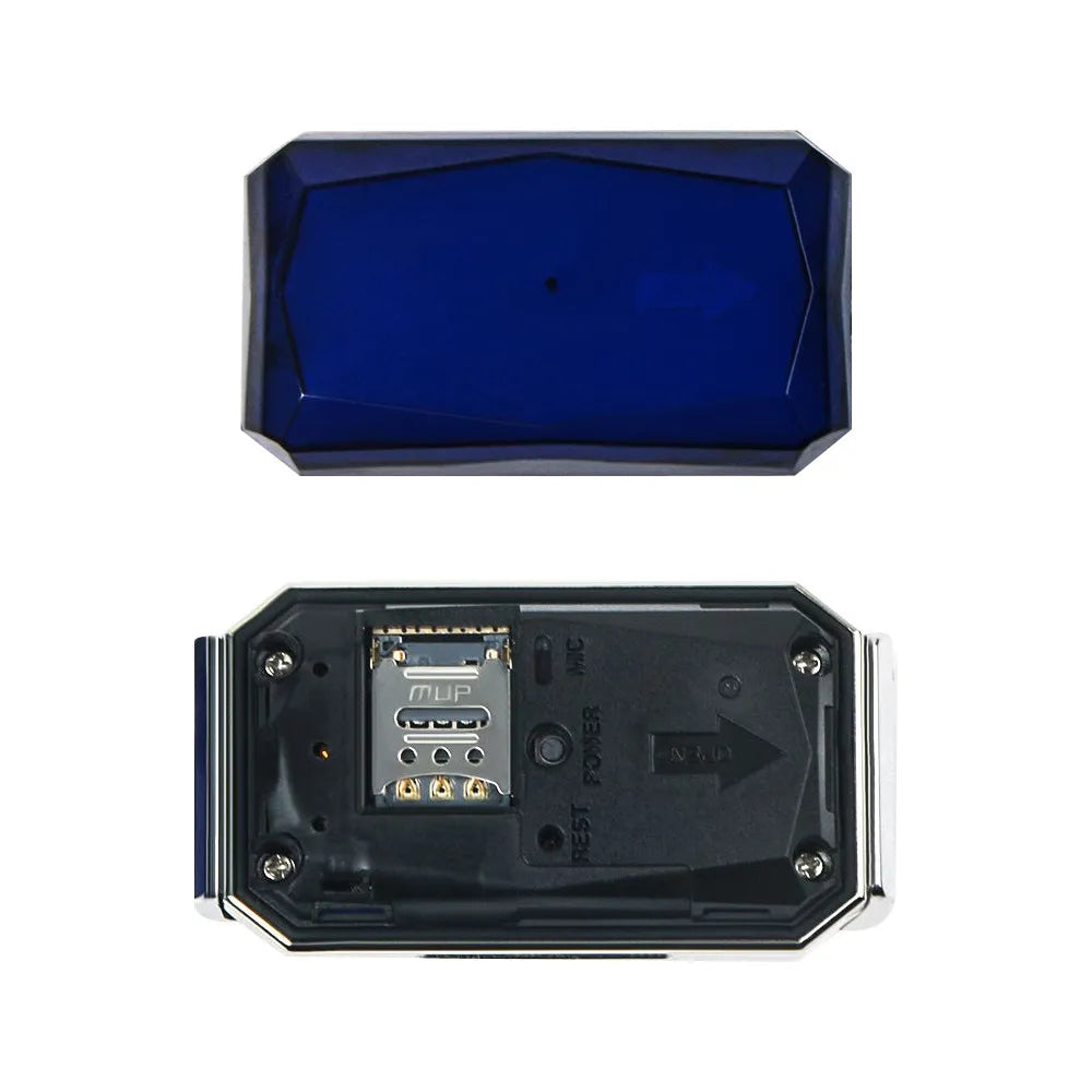 Black dog GPS tracker on a matching collar, showcasing the sleek design and included USB cable