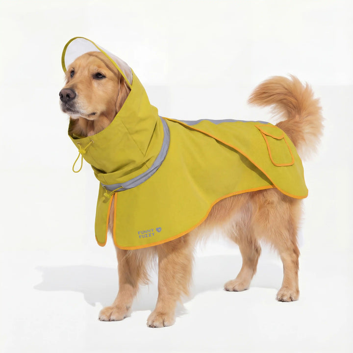 Close-up of the waterproof fabric of the matching raincoat, showing texture and durability, weather protection