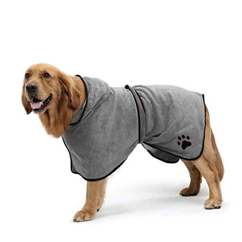 Pet towel hooded dog robe, microfiber quick-dry fabric for ultimate comfort, great for wet dogs.