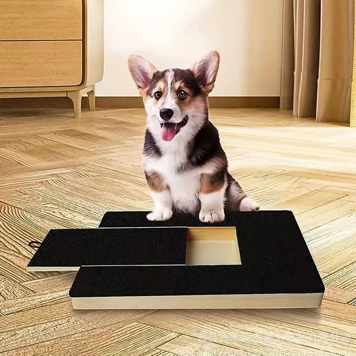 Interactive dog nail care scratch board, durable with treat compartment for pet training