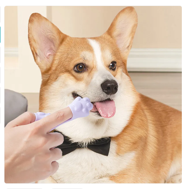 Dog paw-shaped tongue scraper for pet dental care, effective bad breath reducer