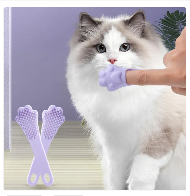 Durable paw-shaped tongue scraper, a key item for dog dental and oral hygiene