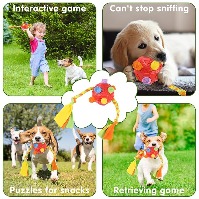 Interactive dog puzzle toy with multiple compartments, boosting mental engagement