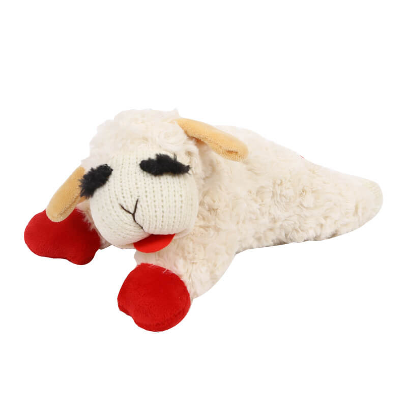 Adorable dog enrichment plush lamb squeaker toy, a soft and interactive animal pet toy