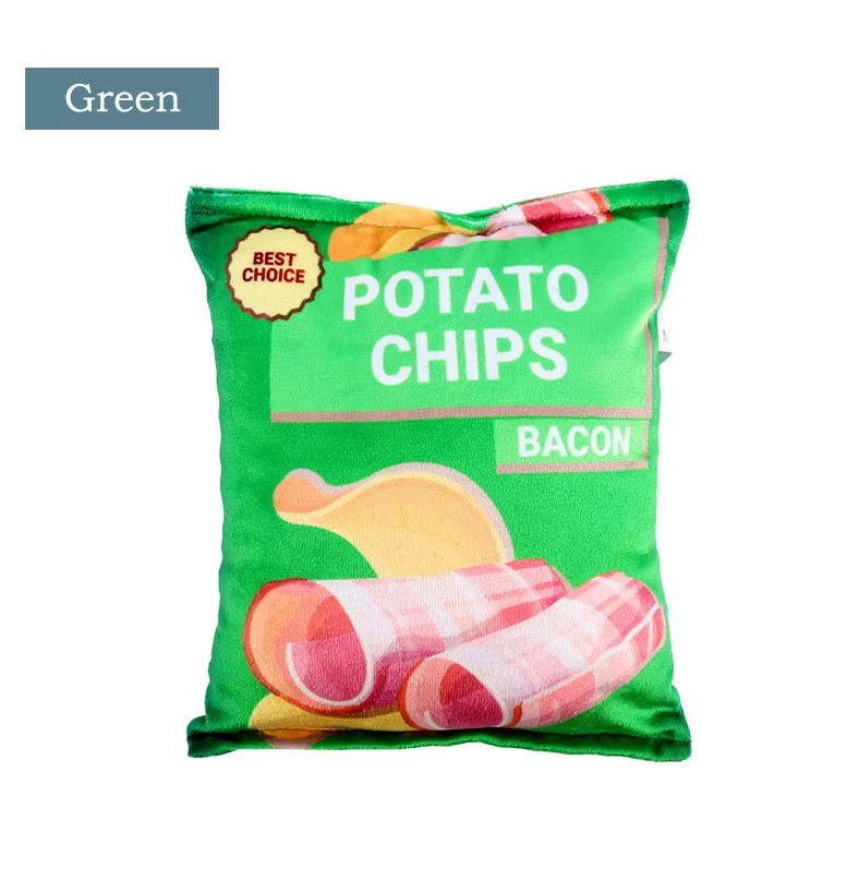 Soft interactive dog toy, crisps bag shape keeps pets engaged and active