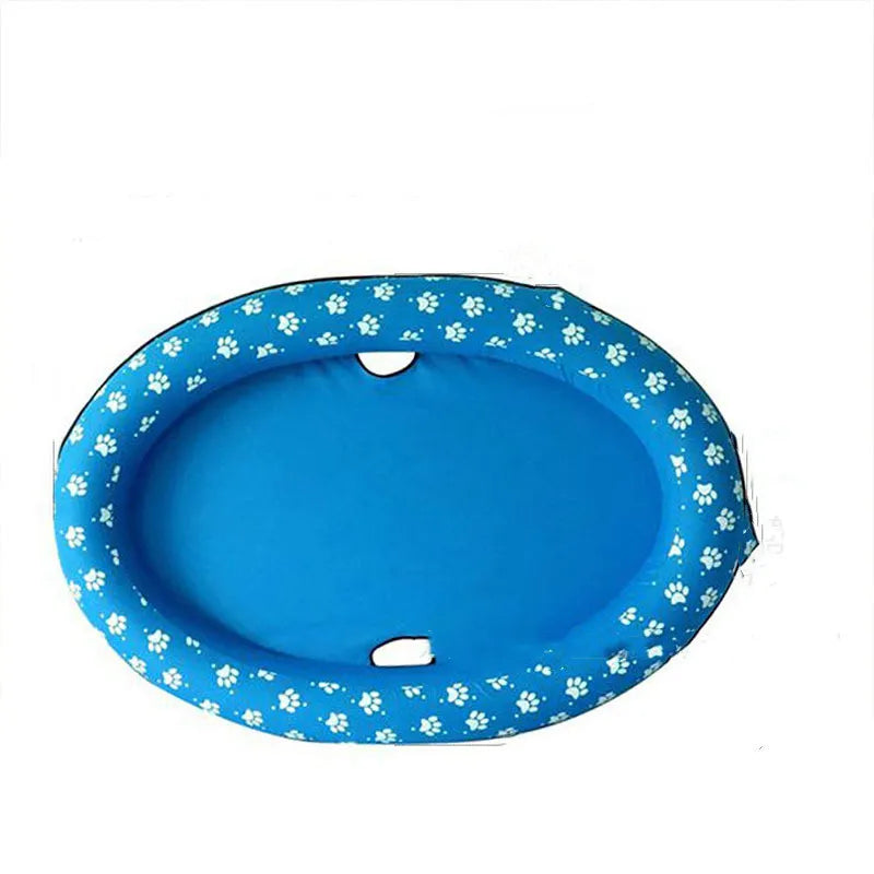 Blue portable inflatable pet bathtub, ideal for dog washing and care at home or outside