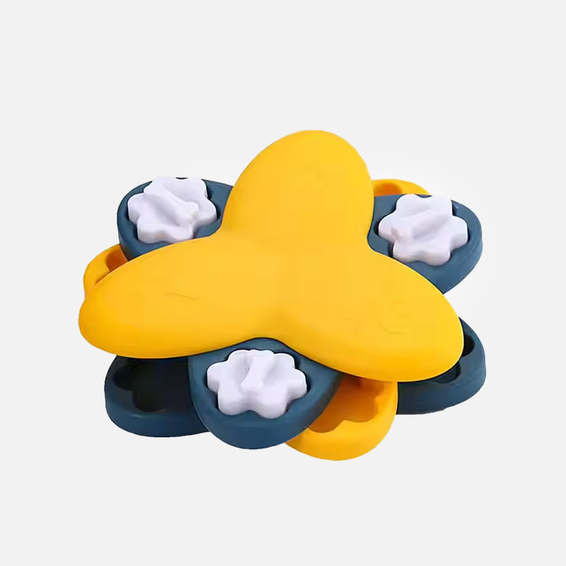 Dog puzzle slow feeder, blue, designed for mental stimulation & slow eating, durable pet toy.