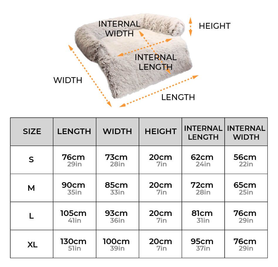 Multi-functional pet accessory: a washable furniture protector and calming faux fur dog bed