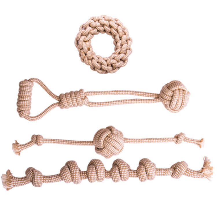 Dog rope chew toy set, multi-color, for dental health and teeth cleaning, durable pet supplies.