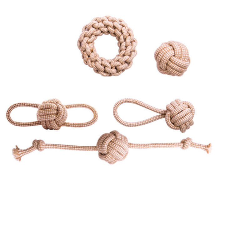 Unisex dog rope chew toy assortment, eco-friendly cotton, promotes dental health, all dog sizes.