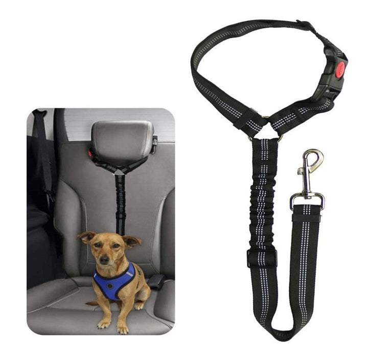 Pet car restraint, adjustable dog leash safety belt for secure journeys