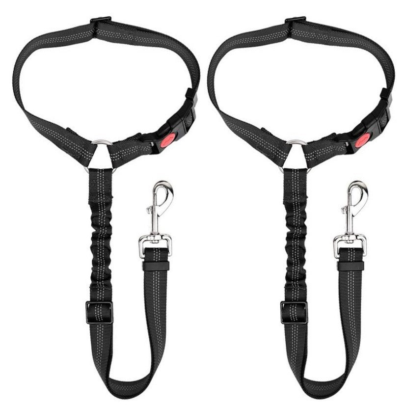 Universal pet car seat belt, secures dogs safely in cars with adjustable leash