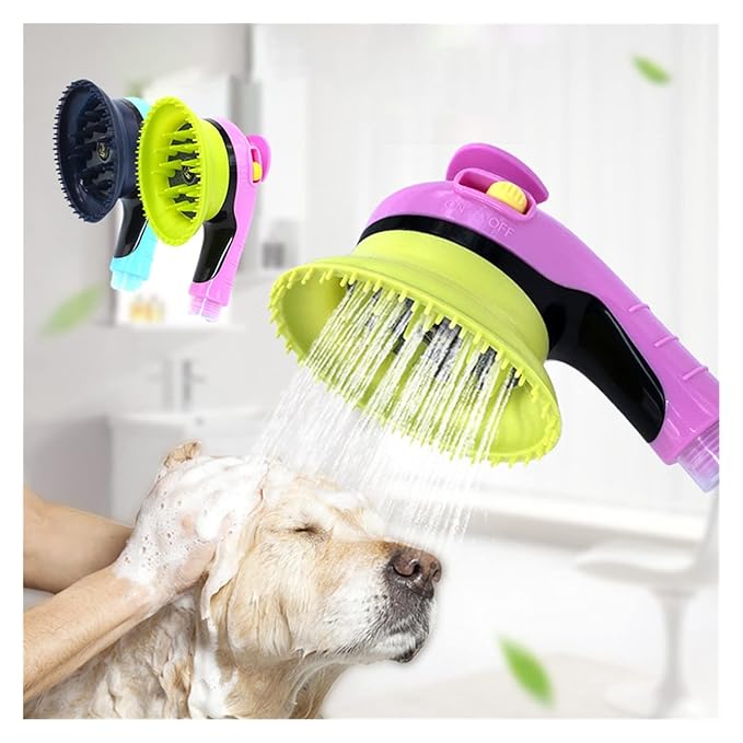 Dog shower brush, silicone, with massage & cleaning functions, pet grooming tool