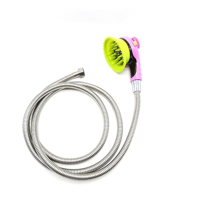 Pet wash brush with soft silicone bristles for dog bathing and comfort