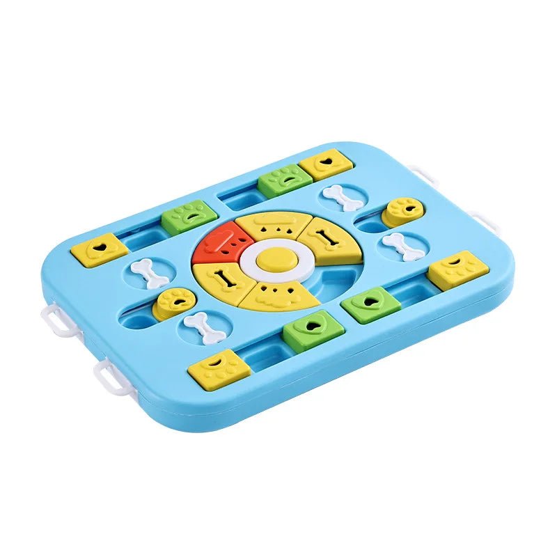 Dog sniffing interactive puzzle toy for mental stimulation, stress relief, and enrichment playtime