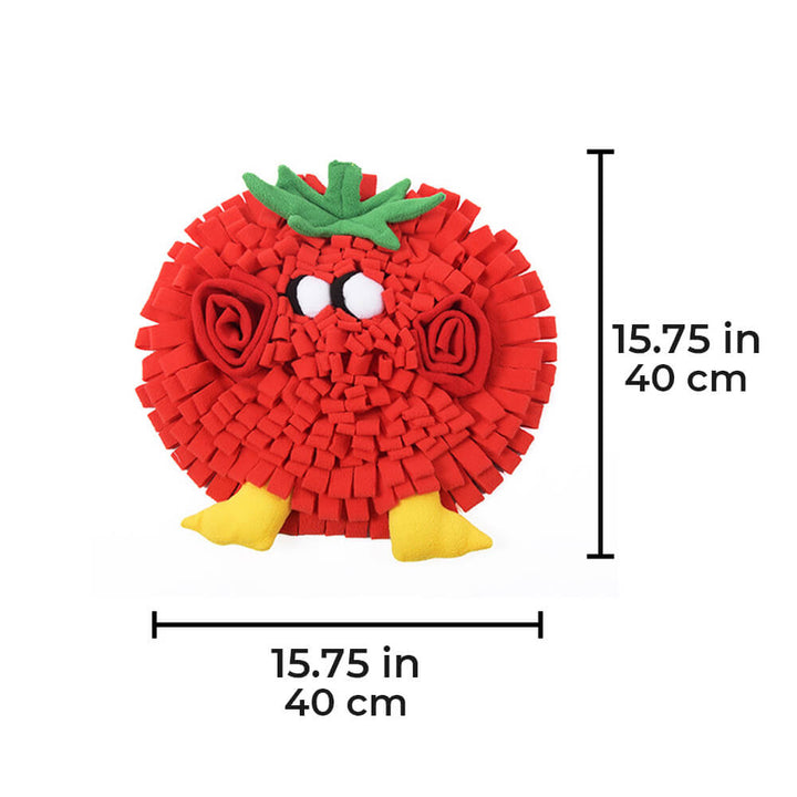 Brightly colored vegetable snuffle mat for interactive dog play and enrichment