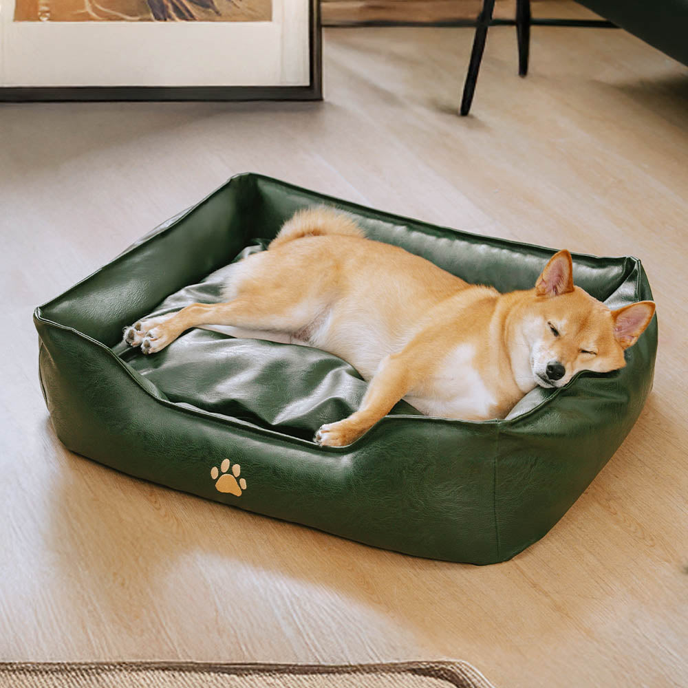 Contemporary dog bed, faux leather waterproof design for a stylish and practical pet space