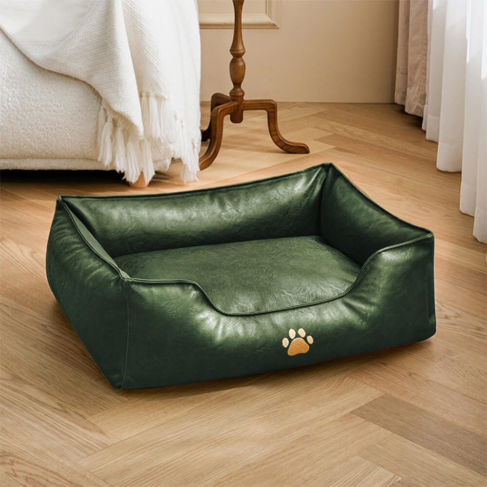 Heavy duty dog bed, waterproof faux leather sofa style, durable and comfortable for pets
