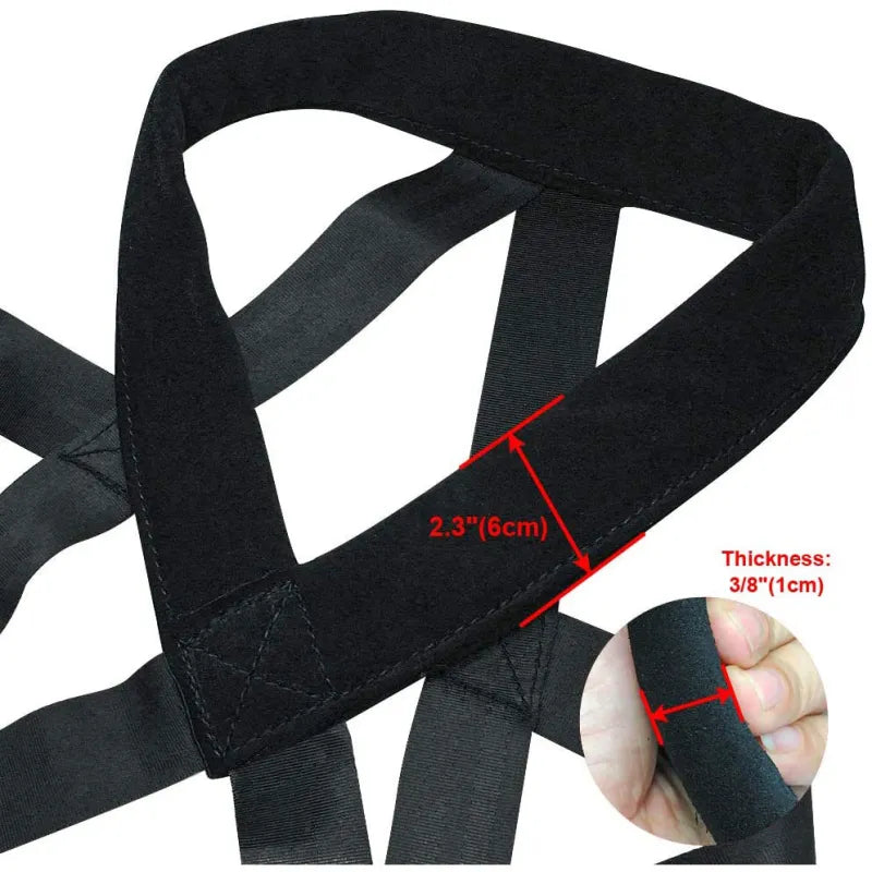Pet supplies: ergonomic black dog sports training harness with integrated pull handles