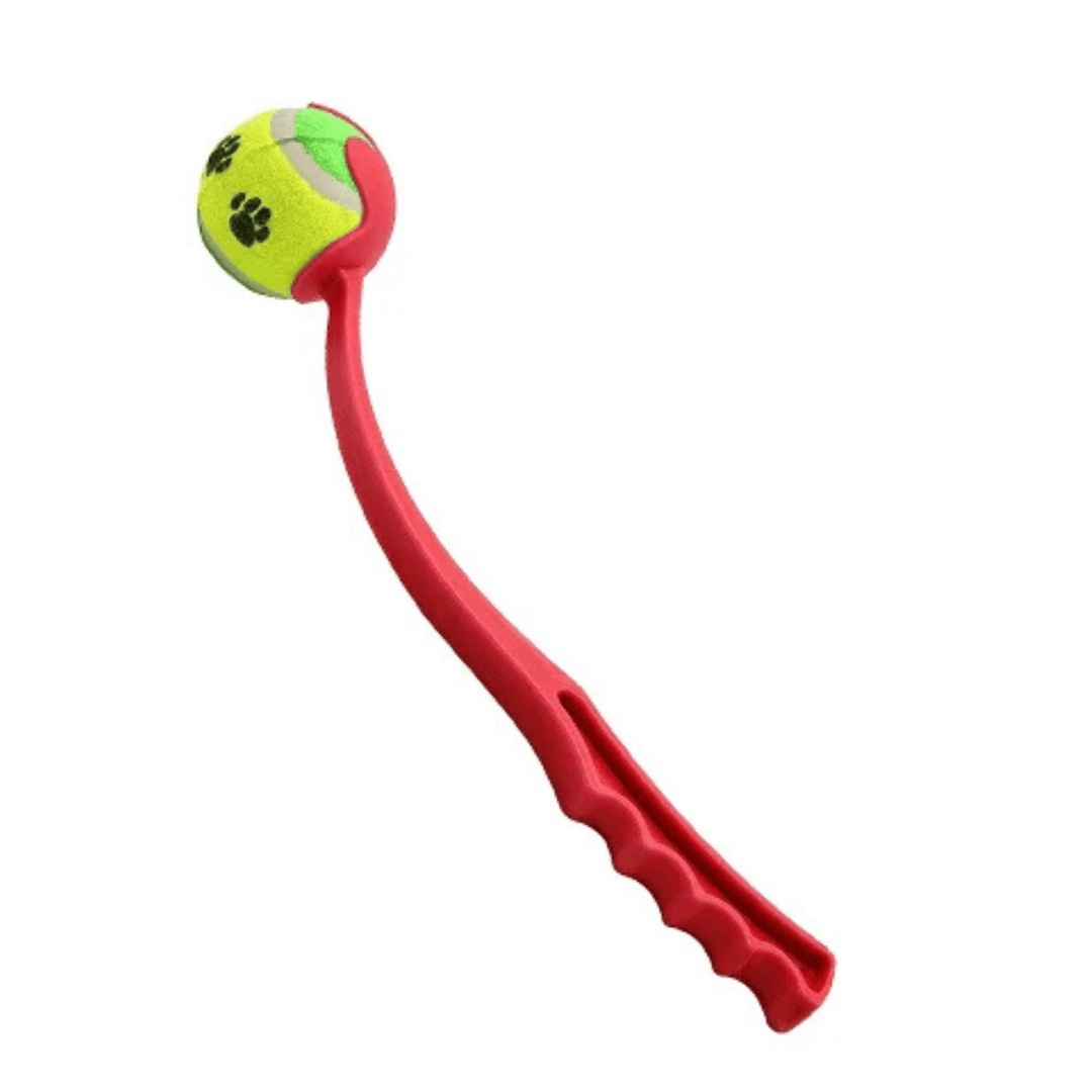 Blue dog tennis ball launcher, essential pet toy for outdoor exercise
