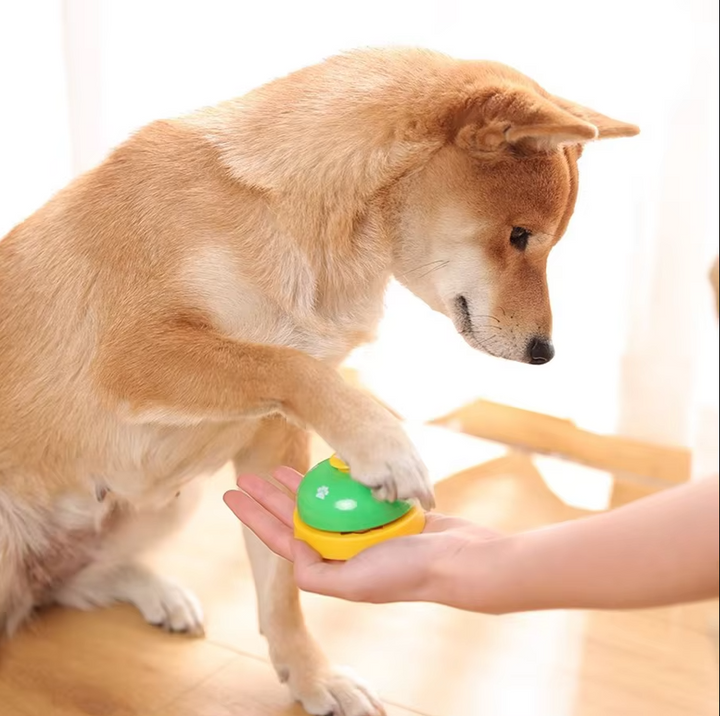 Dog training bell with paw print, pet communication, positive reinforcement tool for dogs