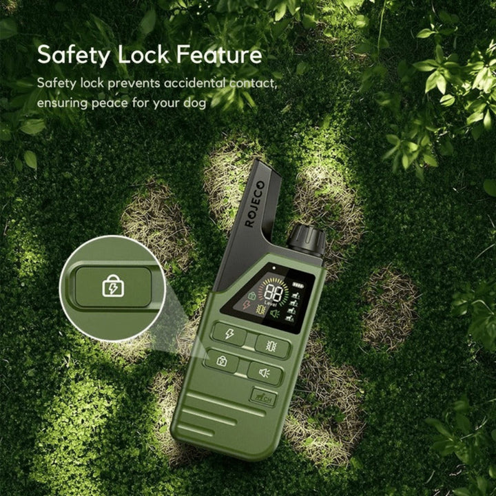 Full set of dog training collar with remote, charging cables, and manual