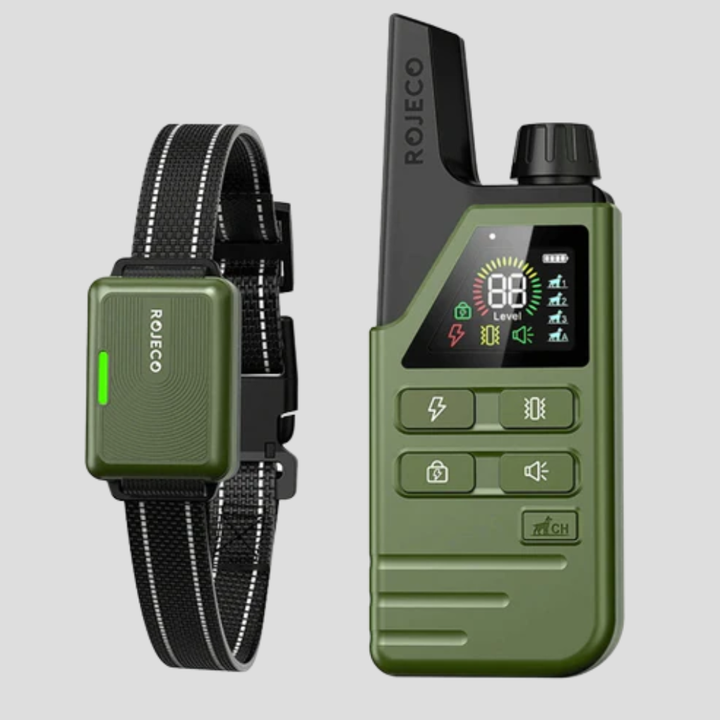 Waterproof dog training collar with LCD remote for behavior correction
