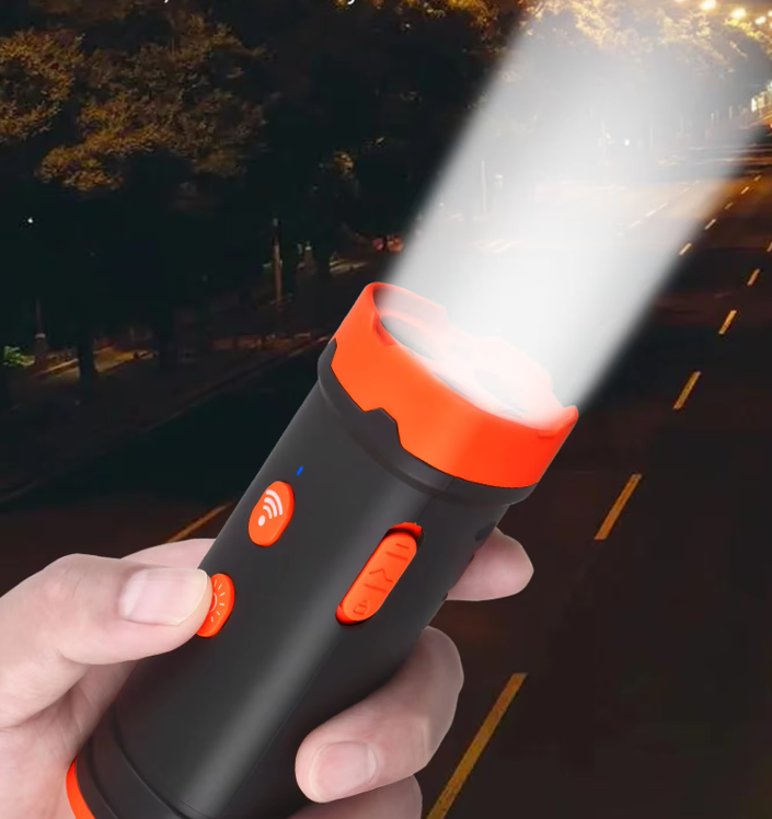 Compact bark control device with ultrasonic and LED functions, ideal for dog training and walks