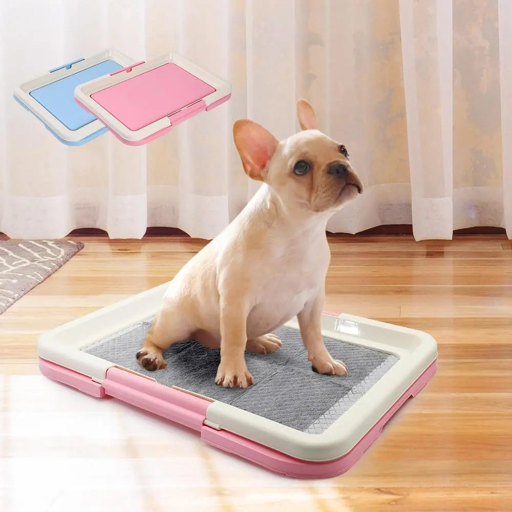 Indoor pet potty with non-slip mat, a hygienic solution for puppy training and small dogs.