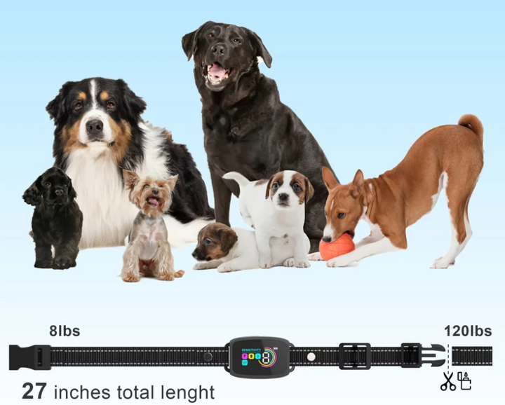 Adjustable Dog Training Remote Collar, black, for effective pet behavior correction.