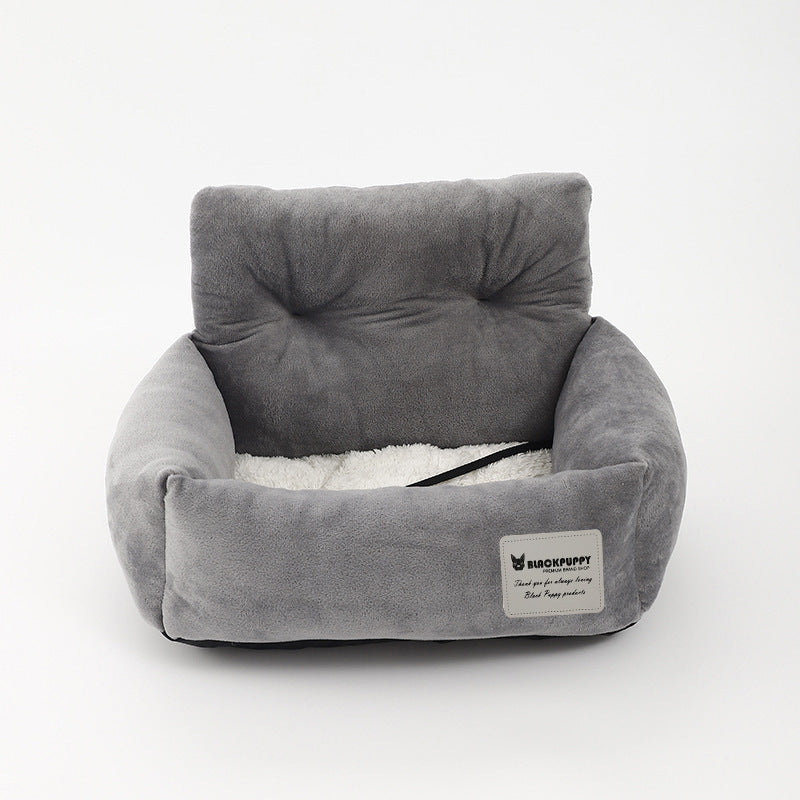 Durable dog booster car seat, perfect for small to medium dogs, enhancing pet travel safety.