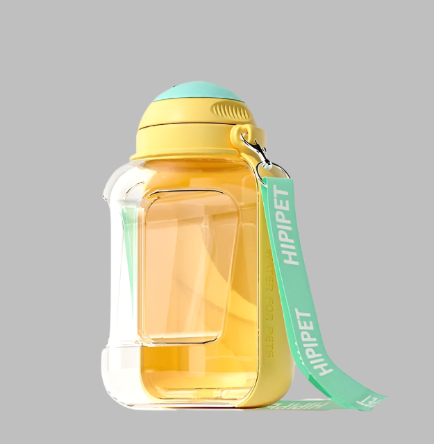 Versatile pet travel bottle, separating water and food for convenience on the go